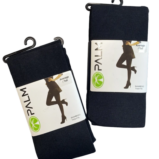 Palm Bamboo Tights – Black (2 Pack)