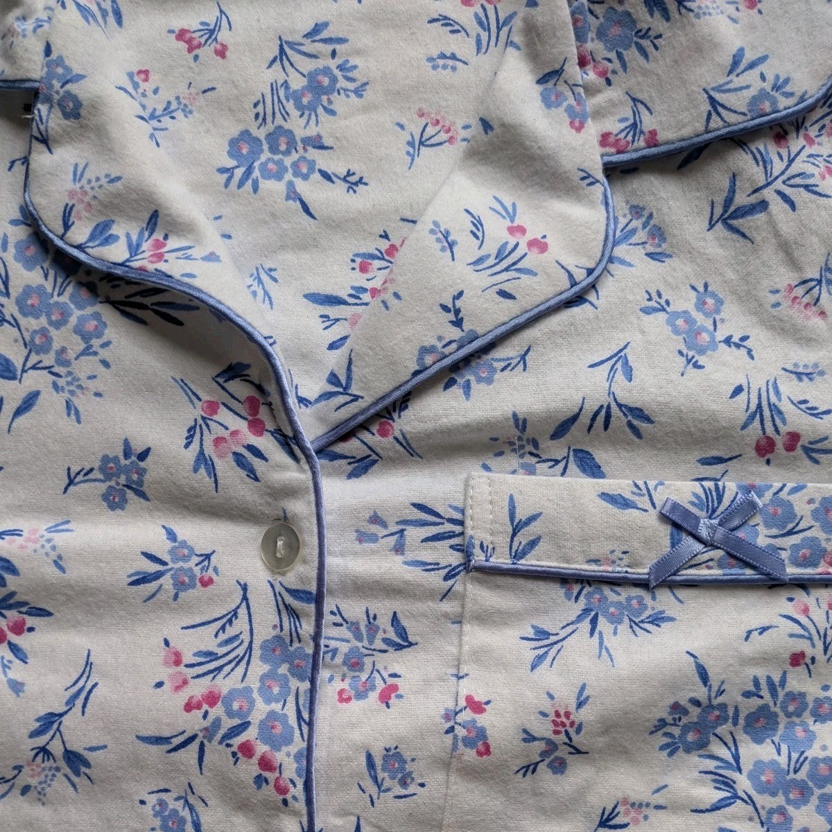 Marlon Floral Brushed Cotton Pyjamas – Light Blue