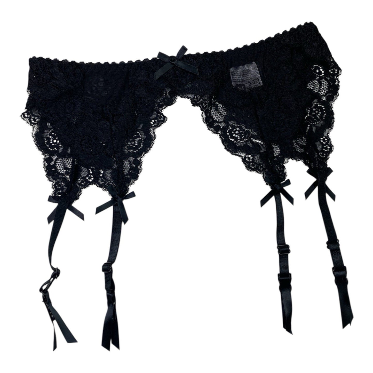 Red or Black  Lace Suspender Belt Floral Semi Sheer  Lace Lingerie UK 8-20