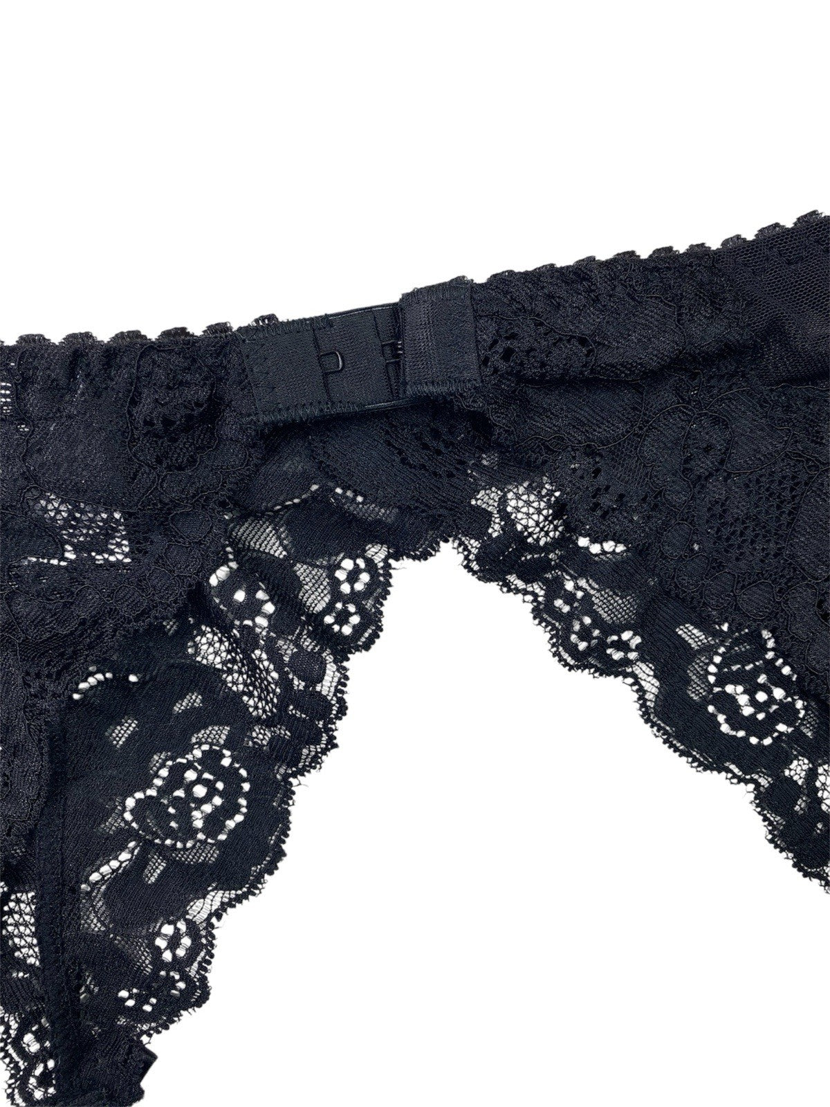 Red or Black  Lace Suspender Belt Floral Semi Sheer  Lace Lingerie UK 8-20