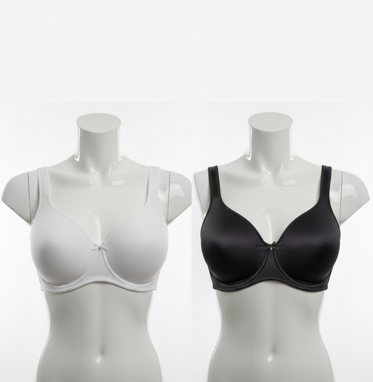 Valbonne Full Cup Minimiser Bra – Underwired Stretch Support Bra Black or White