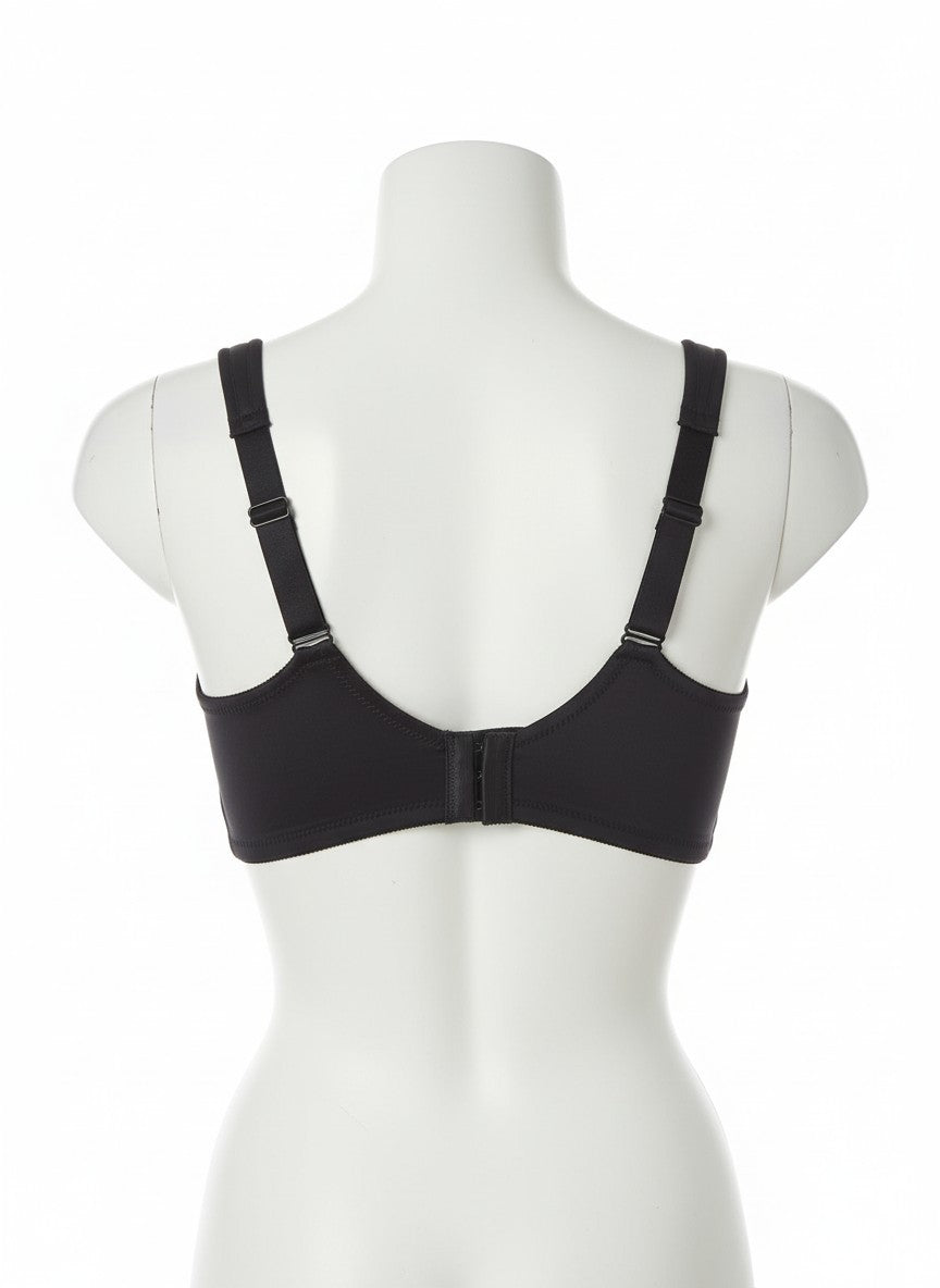 Valbonne Full Cup Minimiser Bra – Underwired Stretch Support Bra Black or White