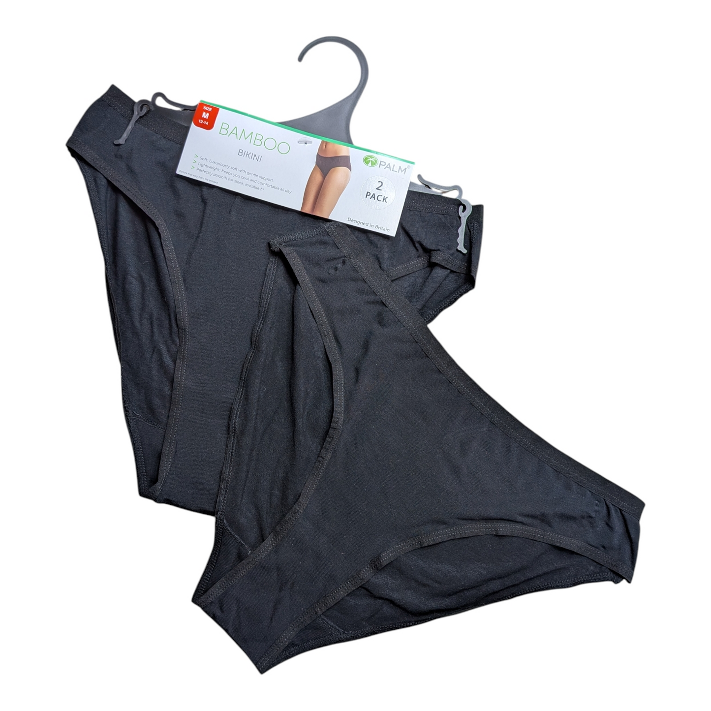 Palm Bamboo Briefs – Black (2 Pack)