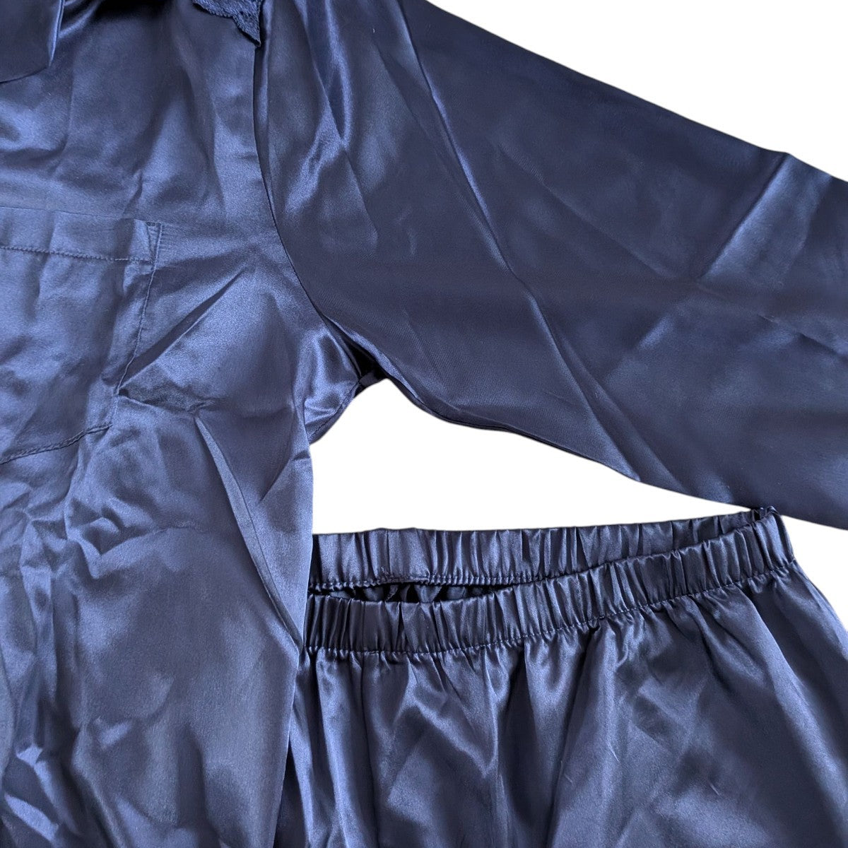 Indigo Sky Satin Pyjama Set – Navy Blue