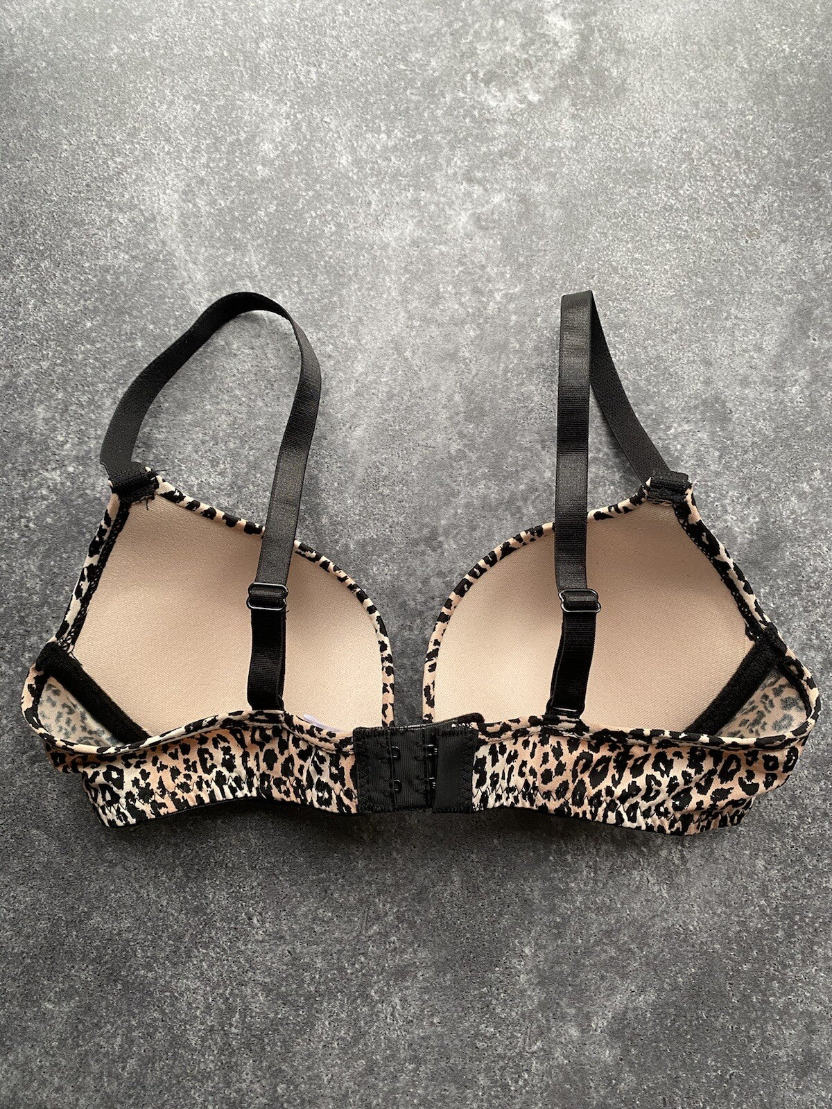 Animal Print Leopard Print T Shirt Bra with Black Lace Thong Sizes 32-38 B to D