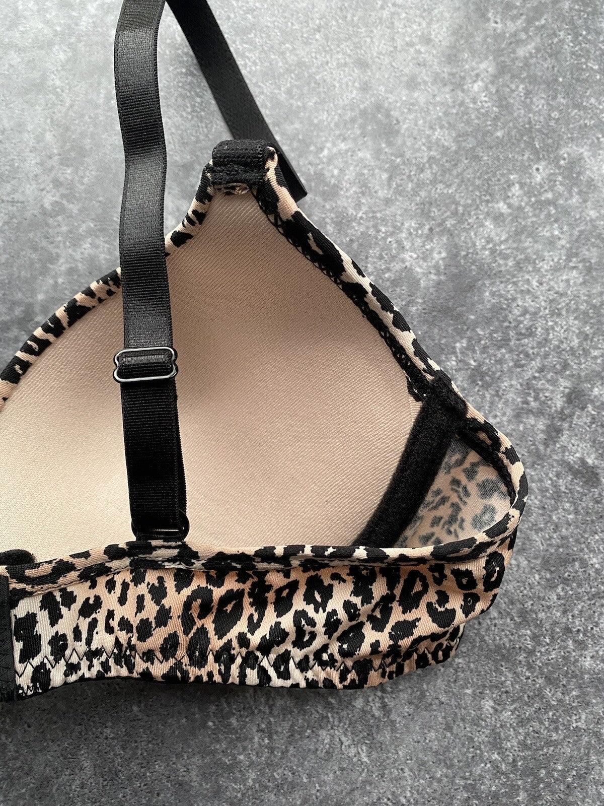 Animal Print Leopard Print T Shirt Bra with Black Lace Thong Sizes 32-38 B to D