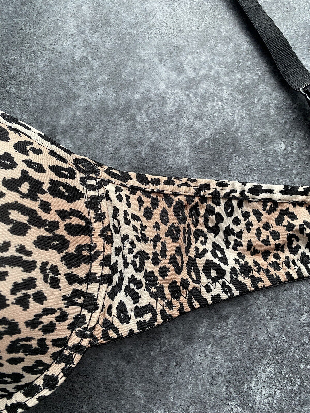 Animal Print Leopard Print T Shirt Bra with Black Lace Thong Sizes 32-38 B to D