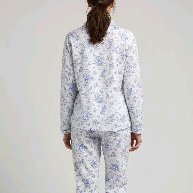 Marlon Floral Brushed Cotton Pyjamas – Light Blue