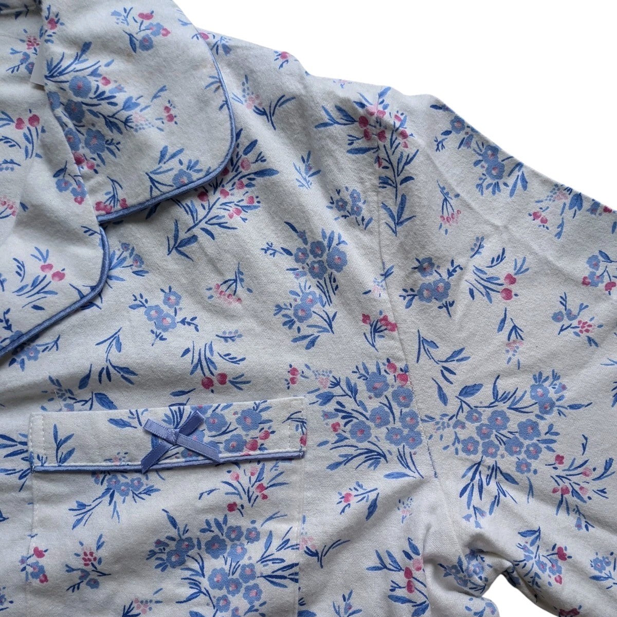 Marlon Floral Brushed Cotton Pyjamas – Light Blue